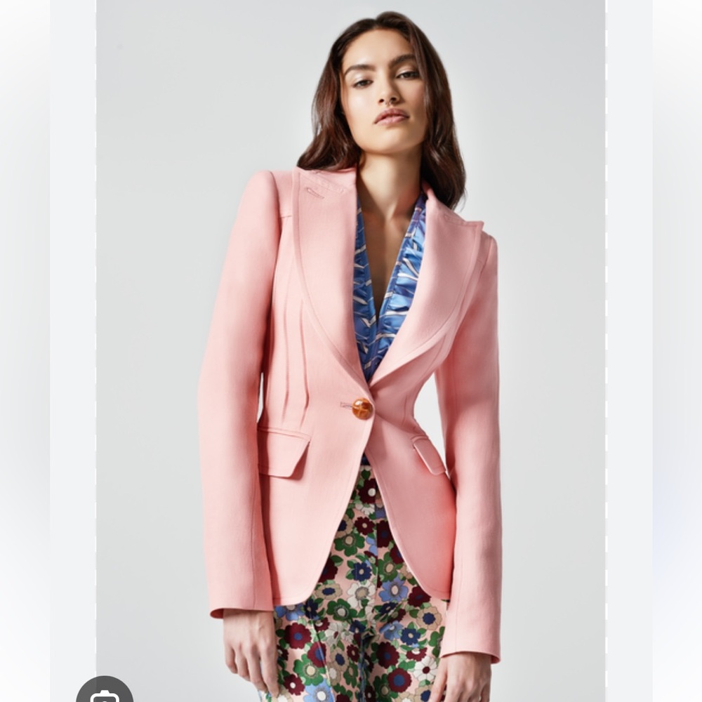 Smythe Pink Single-Button Tailored Blazer